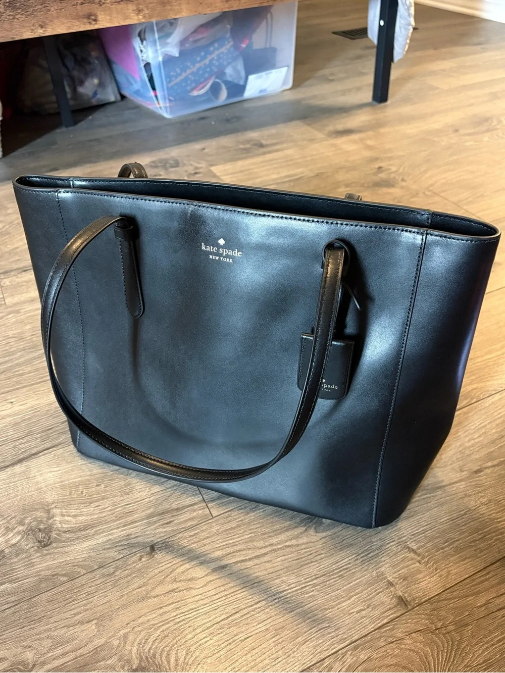 kate spade Black Leather Shoulder Tote